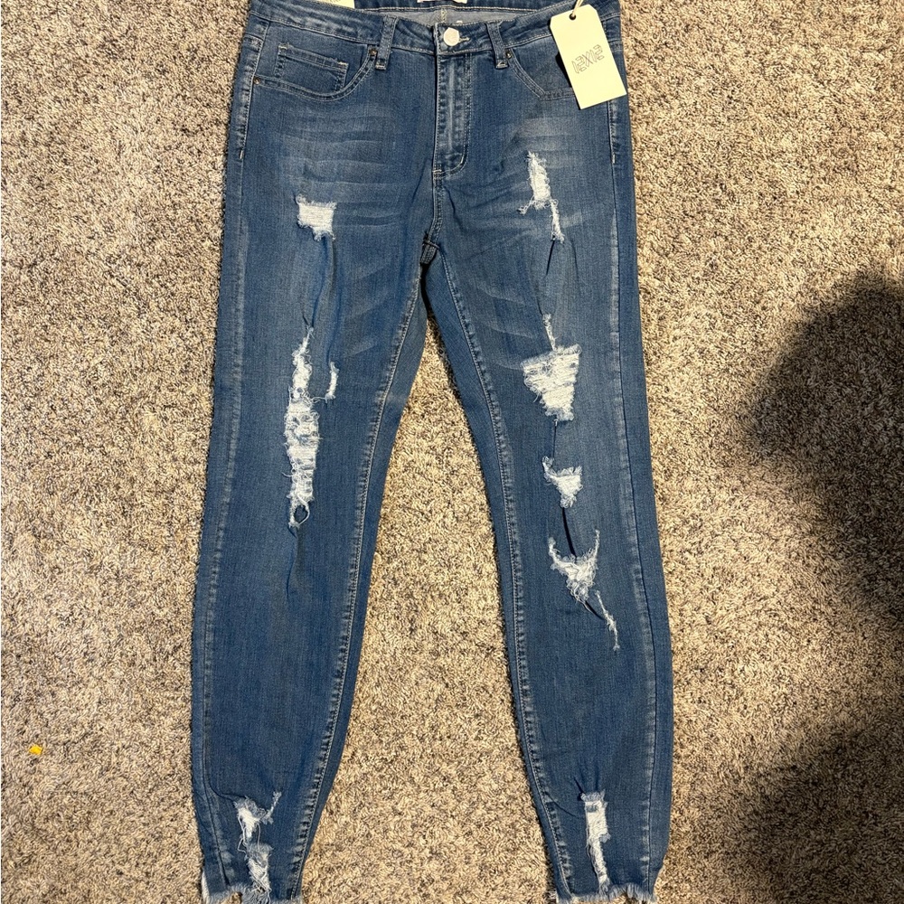 Distressed Denim Skinny Jeans Size 15